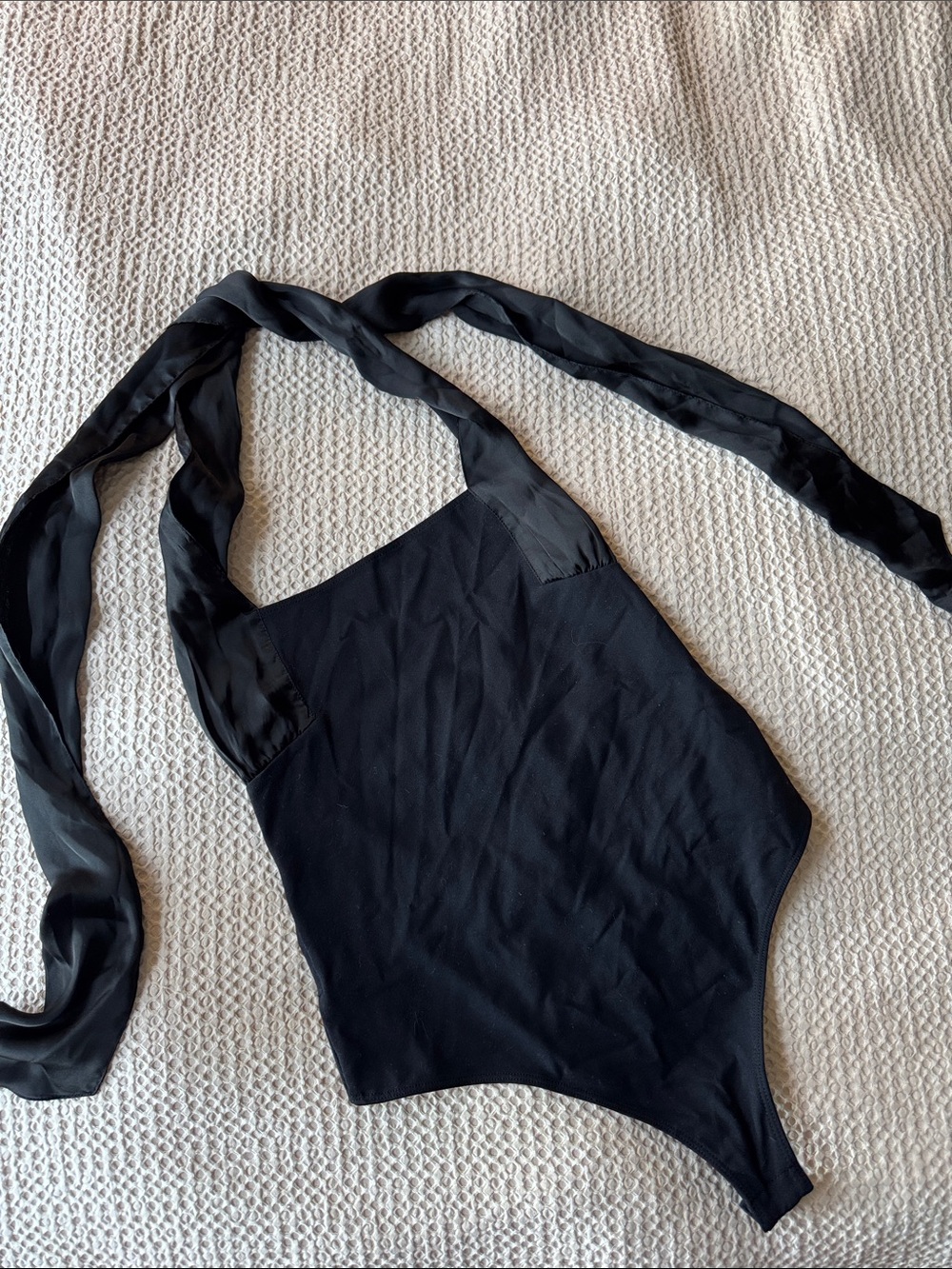 Free People Black Halter Tie Bodysuit